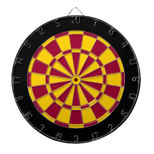 Cible de flechettes : Jaune, marron d'or, et noir