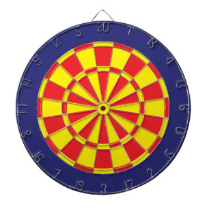 Cible de flechettes : Jaune, Rouge Et Bleu Marine
