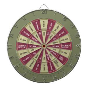 Cible De Fléchettes Jeu à boire dans Army Green et Maroon