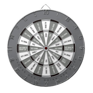 Cible De Fléchettes Jeu potable en noir et blanc et gris