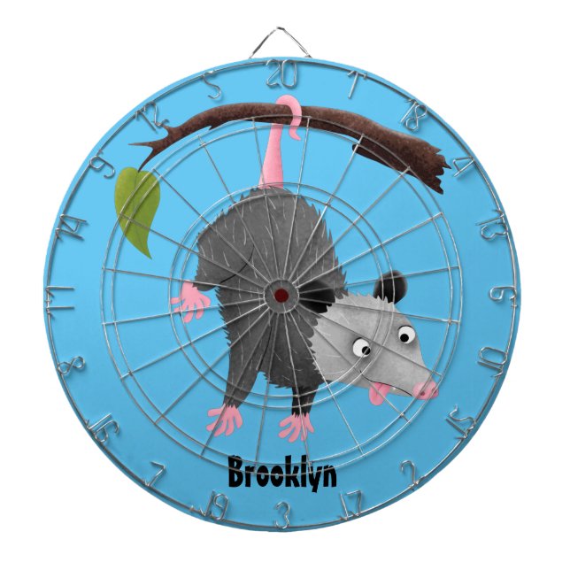 Cible De Fléchettes Joli opossum accroché à la branche dessin animé (Devant)