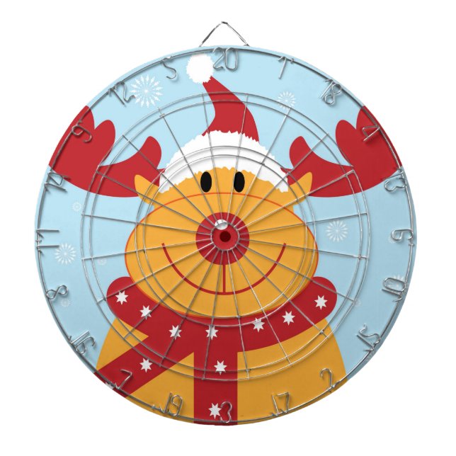 Cible De Fléchettes Joli renne de Noël (Devant)