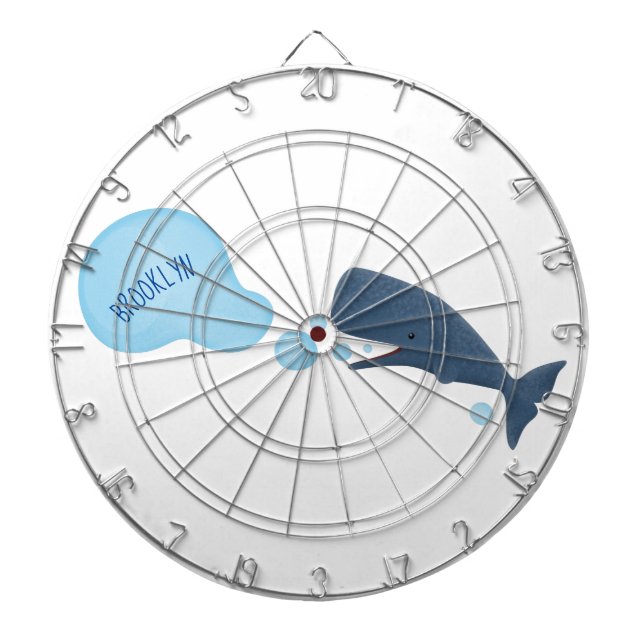 Cible De Fléchettes Jolie baleine à sperme soufflant bulles dessin (Devant)