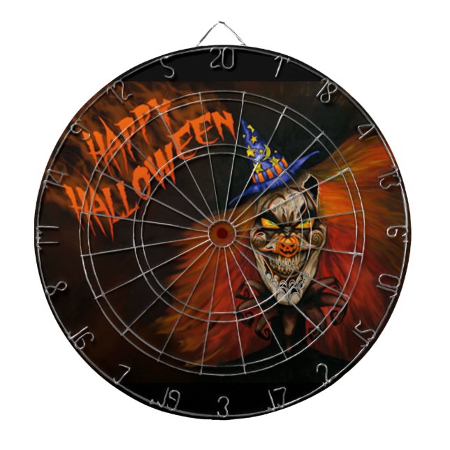 Cible De Fléchettes Joyeux Clown effrayant d'Halloween (Devant)