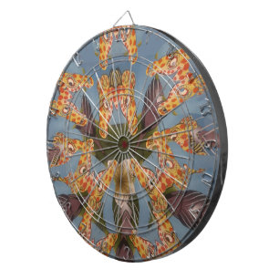 Cible De Fléchettes Kaleidoscope Giraffe Mandala : Safari Art Abstrait