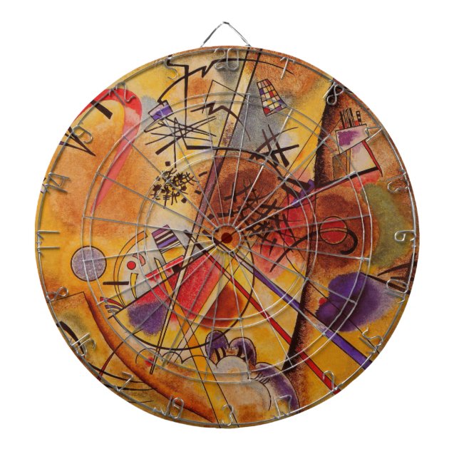 Cible De Fléchettes Kandinsky Brown jaune bleu rouge (Devant)