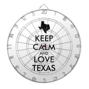 Cible De Fléchettes KEEP CALM et LOVE TEXAS personnalisables