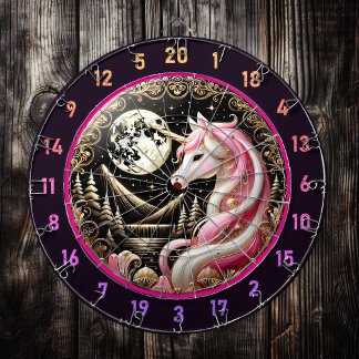 Cible De Fléchettes La licorne rose inspire l'élégance et la merveille