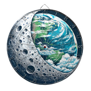 Cible De Fléchettes La planète Terre et sa lune : Merveille céleste