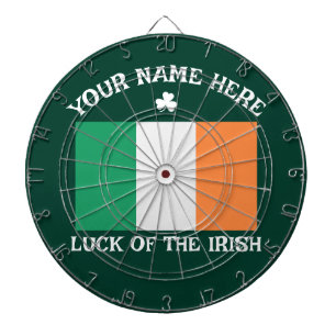 Cible De Fléchettes La Saint-Patrick Drapeau Irlande Nom Personnalisé
