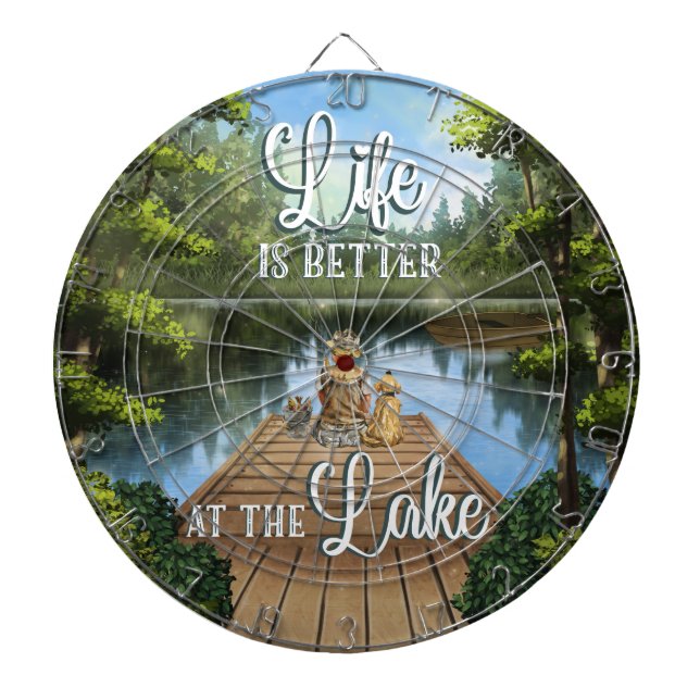 Cible De Fléchettes La Vie Est Meilleure Au Lac (Devant)