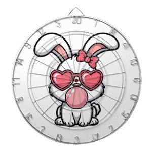 Cible De Fléchettes Lapin Kawaii joueur avec bulle de Bubble Gum