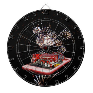 Cible De Fléchettes L'art de l'illusion du moteur d'incendie,