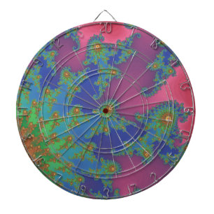 Cible De Fléchettes L'art fractal des hippocampes arc-en-ciel super