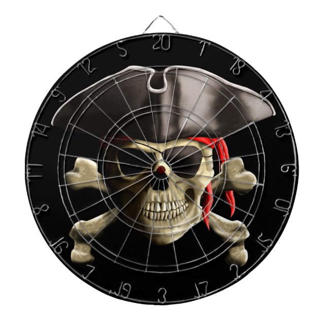 Cible De Fléchettes Le crâne de pirate de jolly roger (Devant)
