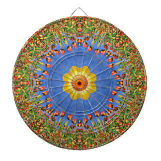 Cible De Fléchettes Le kaléidoscope bleu jaune orange Vintage