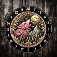 Le Loup Rose Exerce La Force Sous Lune Dorée