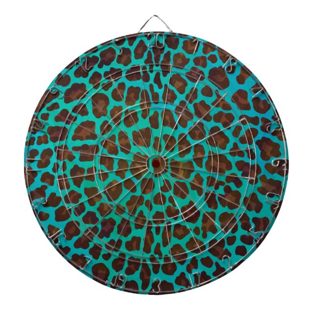 Cible De Fléchettes Léopard Brown et Turquoise (Devant)