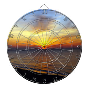 Cible De Fléchettes Lever du soleil sur la plage