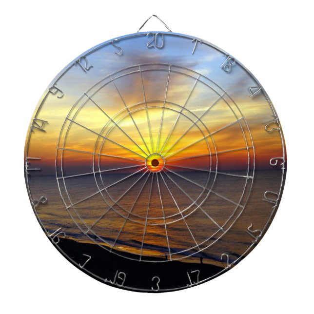 Cible De Fléchettes Lever du soleil sur la plage (Devant)