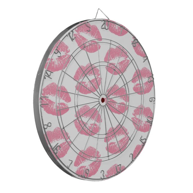 Cible De Fléchettes Lèvres Roses, Motif De Lèvres, Rouge Rose, Baiser (Devant gauche)