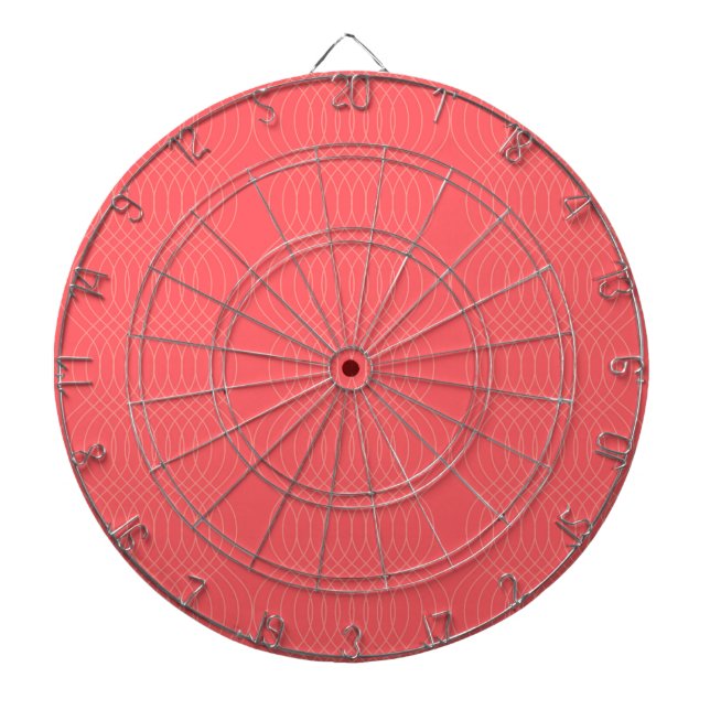 Cible De Fléchettes Lignes ondulées élégantes, simples, rouges, modern (Devant)