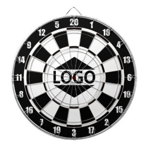 Cible De Fléchettes Logo moderne personnalisable sur fond noir et blan