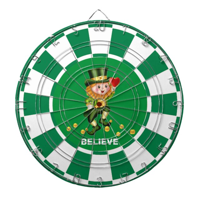 Cible De Fléchettes Lucky Gnome avec Gold Confetti et Coeur (Devant)