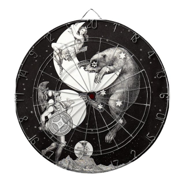 Cible De Fléchettes Lune céleste ciel Univers Dieu Nuit Illustration (Devant)