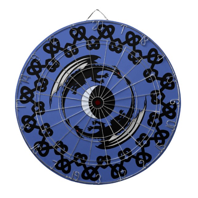 Cible De Fléchettes Lune Dragons Imaginaire Design Dartboard (Devant)