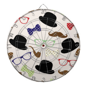 Cible De Fléchettes Lunettes, Casquettes et moustache