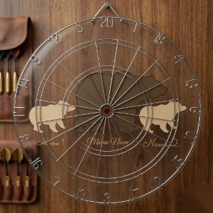 Cible De Fléchettes Maman Ours Personnalisée Avec 2 Noms d'Enfants Cad