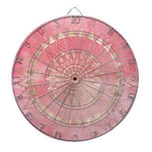 Cible De Fléchettes Mandala en or moderne