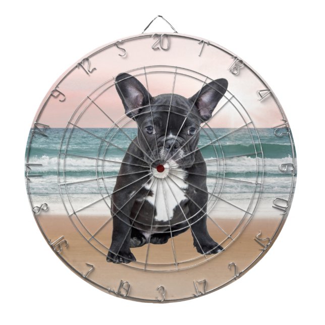 Cible De Fléchettes Mare French Bulldog Beach Eau Soleil (Devant)