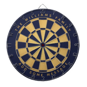 Cible De Fléchettes Marine Blue Faux Gold Foil Nom personnalisé Géomét
