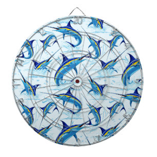 Cible De Fléchettes Marlin Bleu Jaillissant de l'Océan