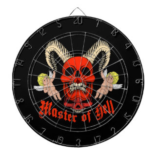 Cible De Fléchettes Master of Hell Gothic Skull and Cherubs Design