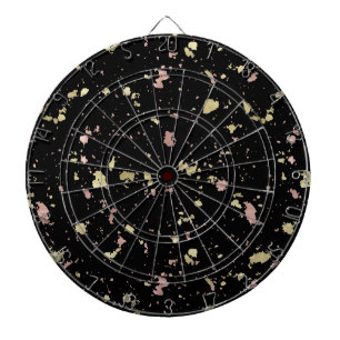 Cible De Fléchettes Matte Gold et Rose Gold Flakes Noir