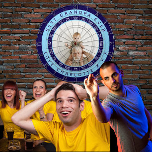 Cible De Fléchettes Meilleur Grand-Père Bleu Marine