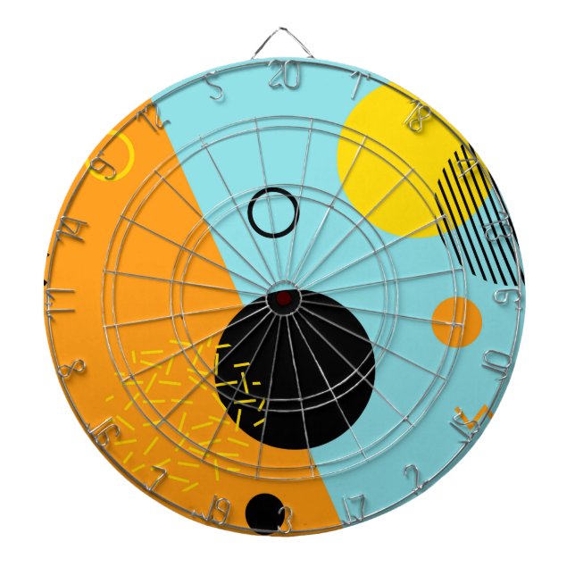 Cible De Fléchettes Memphis, hippie, art à la mode et frais (Devant)