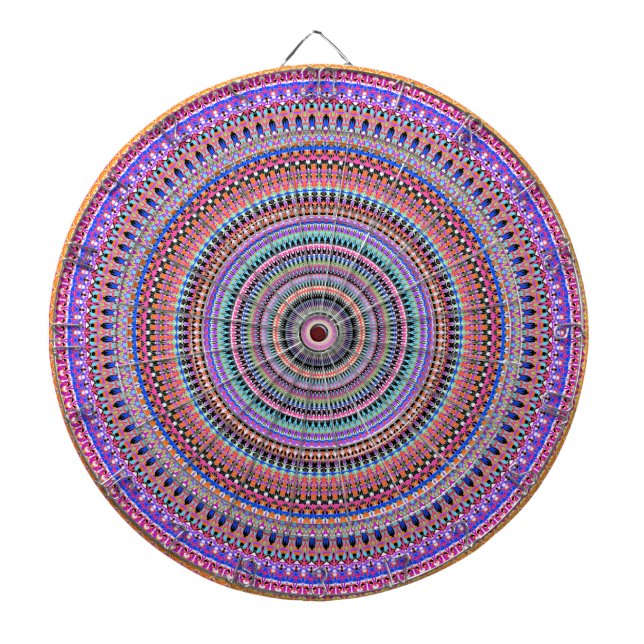 Cible De Fléchettes modèles de mandala colorés (Devant)