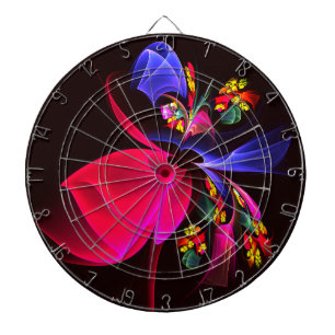 Cible De Fléchettes Moderne coloré Floral Abstrait Art Motif #06