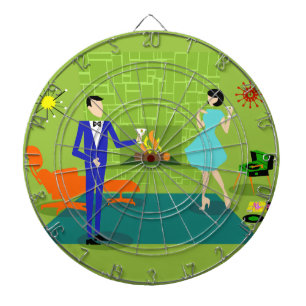 Cible de flechettes moderne en couple du milieu du
