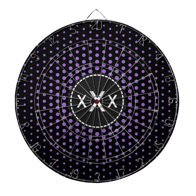 Cible De Fléchettes Monogramme Amethyst Techno Dots Modernes (Devant)