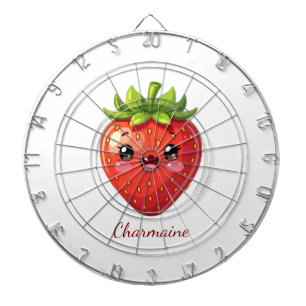 Cible De Fléchettes Monogramme jolie fraise kawaii