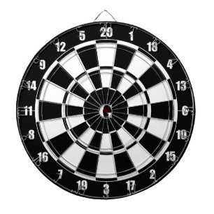 Cible De Fléchettes Monogramme sur noir et blanc