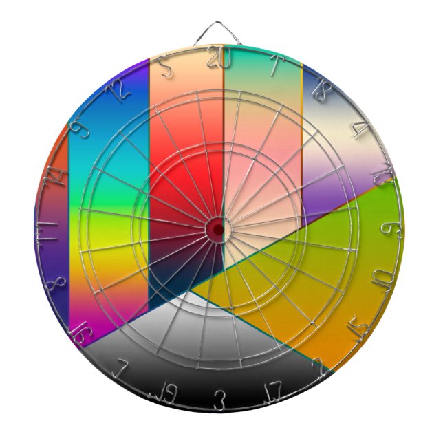 Cible De Fléchettes MOSAIC rayures triangles couleur II + vos idées (Devant)
