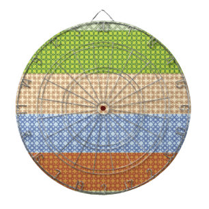 Cible De Fléchettes mosaïque motif colorée, jaune, vert...