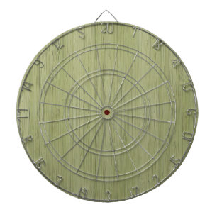 Cible De Fléchettes Moss Green Bamboo Wood Grain Look