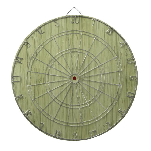 Cible De Fléchettes Moss Green Bamboo Wood Grain Look (Devant)
